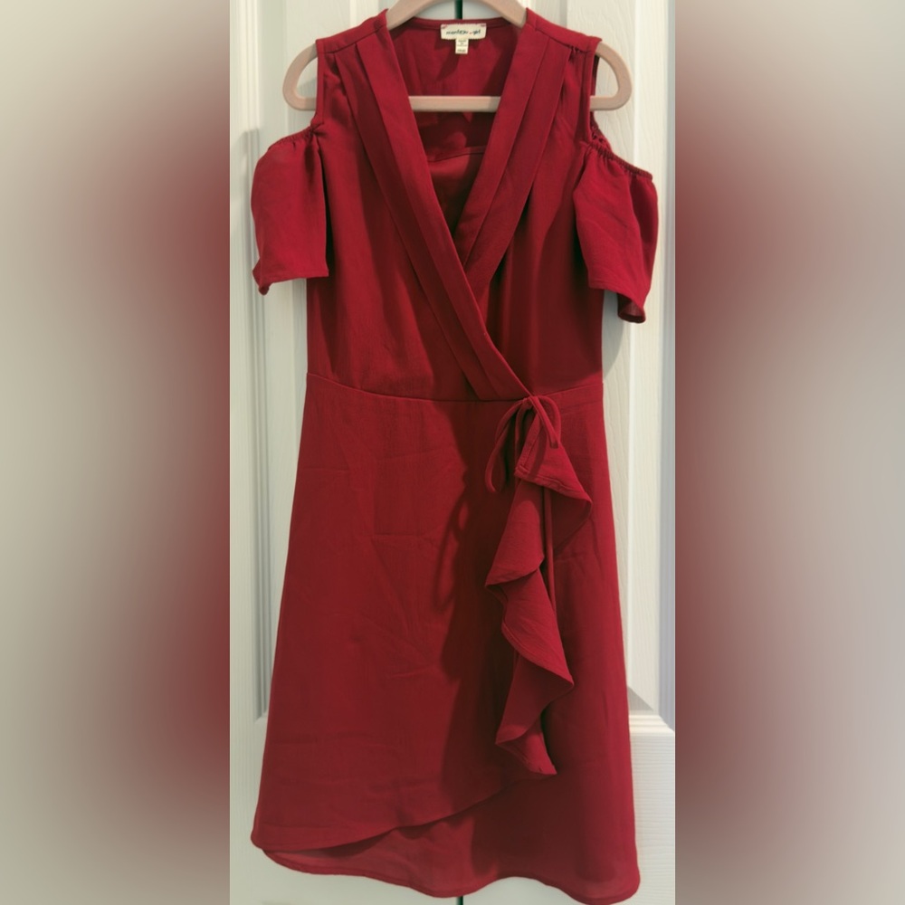 Monteau Asymmetrical Red Dress